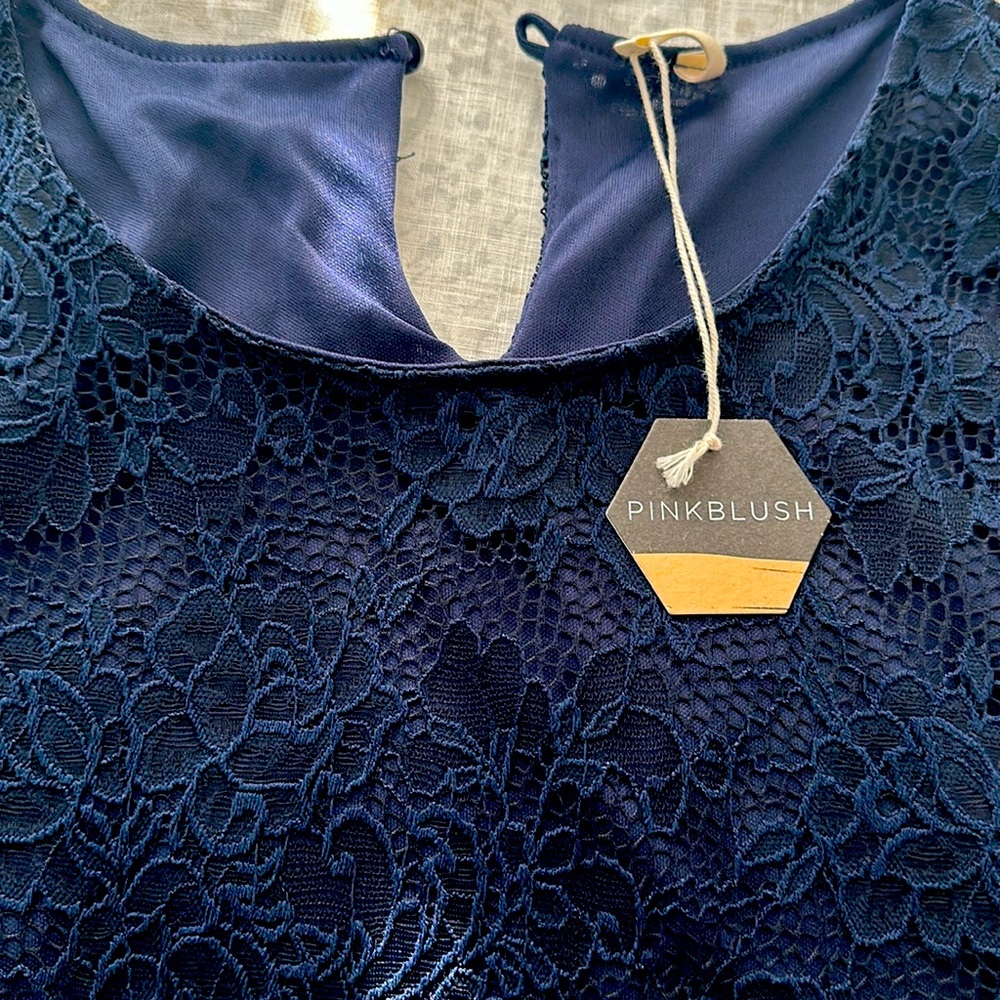 Navy blue lace maternity maxi dress